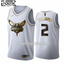 Barn Charlotte Hornets Tröja Marvin Williams 2 2019-20 Nike Vit Golden Edition Swingman